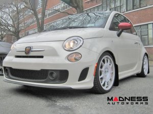 FIAT 500 Mud Flaps by Rally Armor - Red w/ White Logo